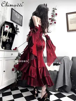 10 best sales Rotes Gothic-Kleid - №2