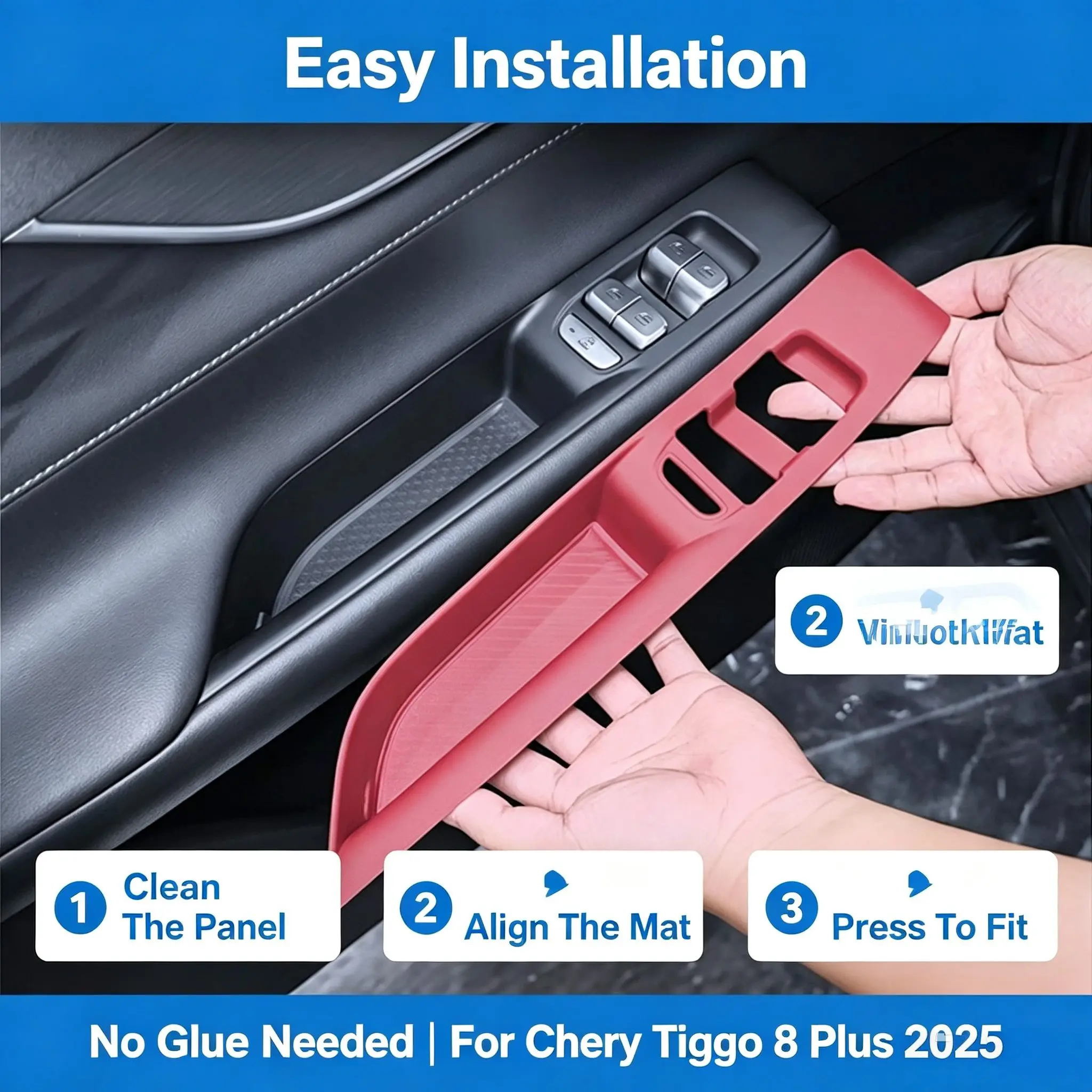 Anti-Fingerprint Window Switch Silicone Mat For Chery Tiggo 8 Plus 2025 Anti-Scratch Power Window Panel Cover Car Accessories