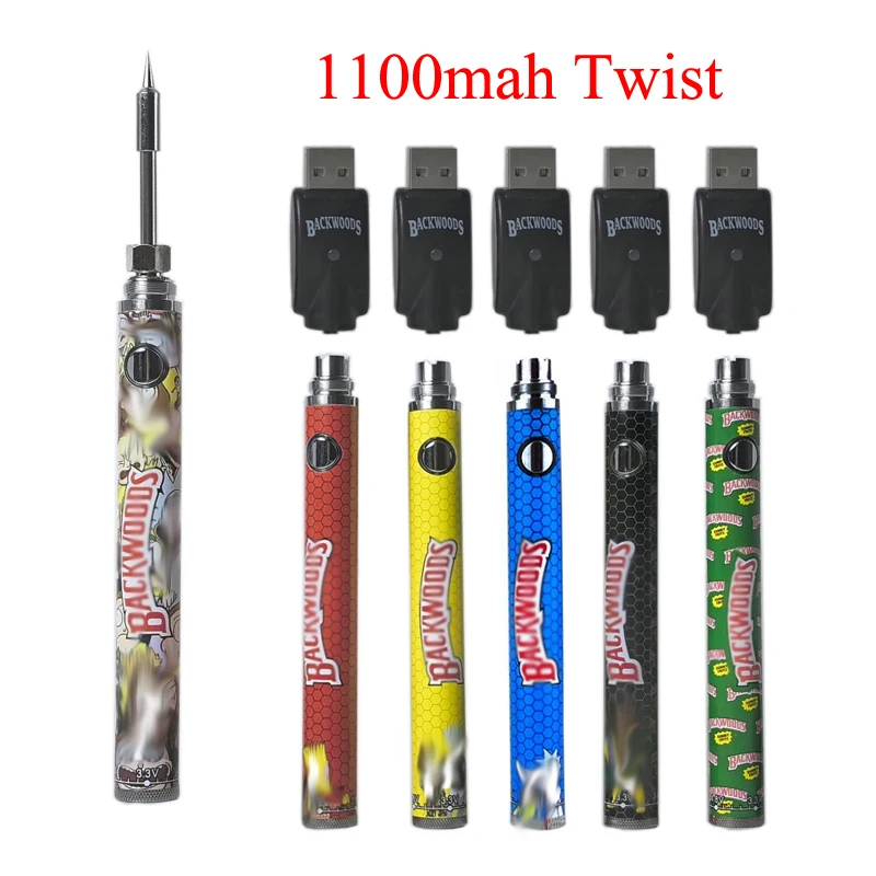 1pcs Backwoods Electric Iron 1100mah Battery 510 Thread Welding Tool 3.3-4.8V Adjustable Voltage Cart Pen Solder Repair Tool