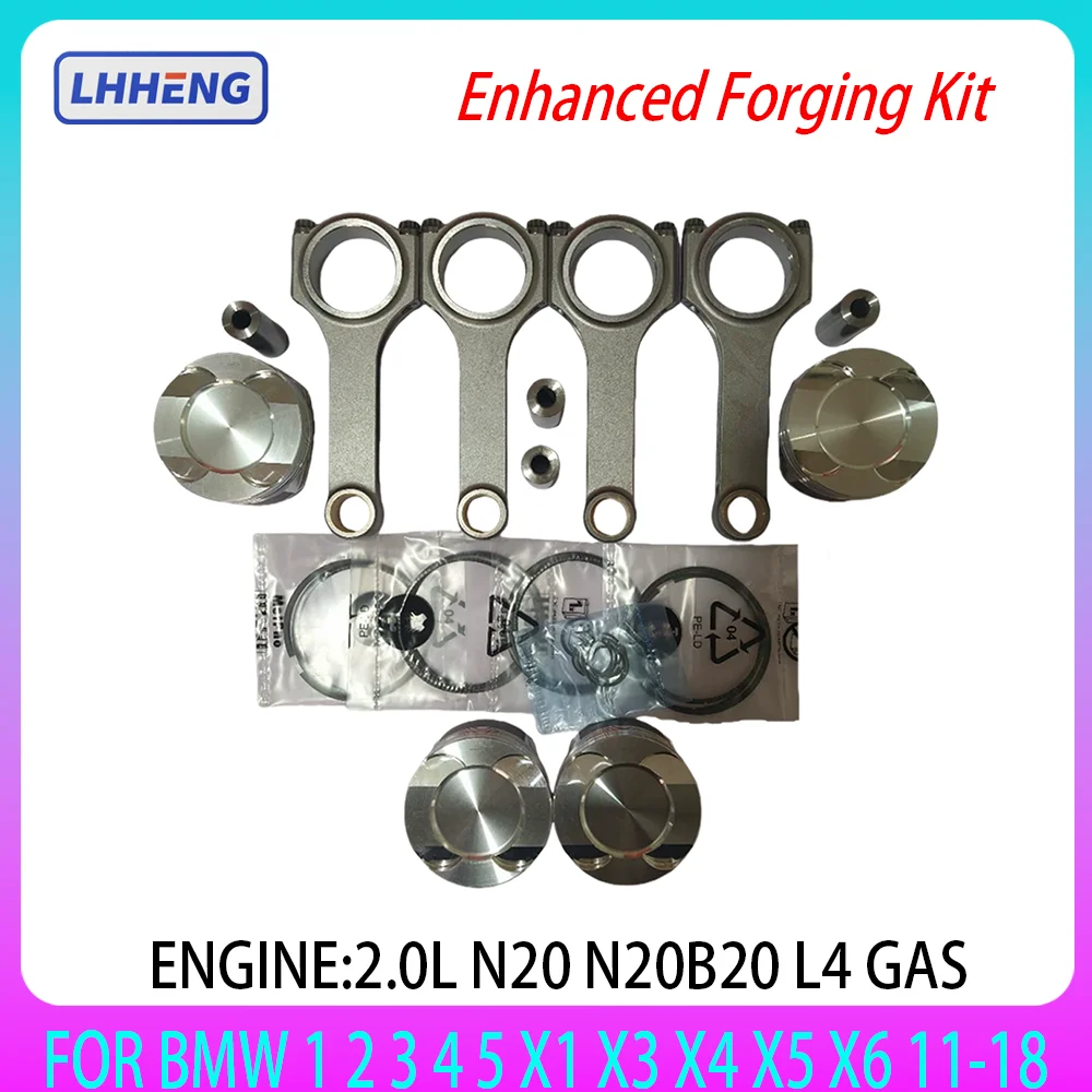 N20B20 Engine piston and connecting rod reinforcement forging kit For 2.0L GAS L4 BMW F20 F21 F23 F22 F87 F30 F80 F32 F82 F31