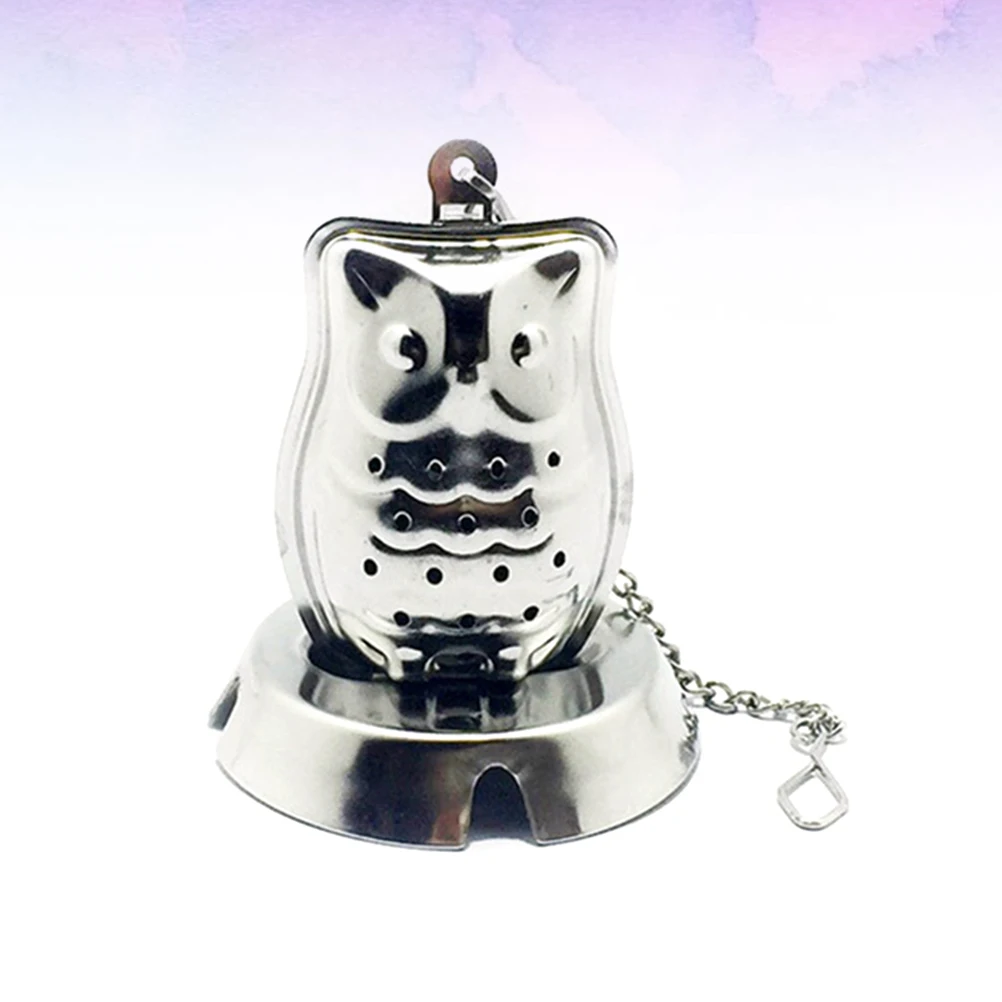 

Stainless Steel Tea Strainer Owl Shape Long Chain Reusable Infuser Filter for Loose Leaf Herbs Spices Gifts Tea House