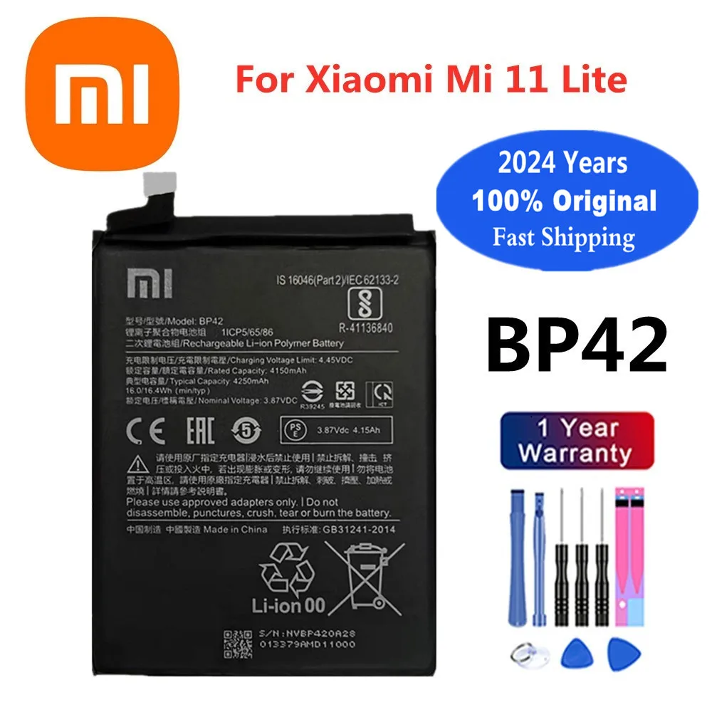 2024 Years 100% Original Battery For Xiaomi Mi 11 Mi11 Lite / 11 Pro 11Pro / 11 Ultra 11Ultra BP42 BM4X BM55 Phone Batteries