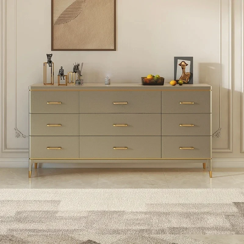 

newAmerican bucket cabinet light luxury solid wood simple nine bucket cabinet entrance with door storage locker