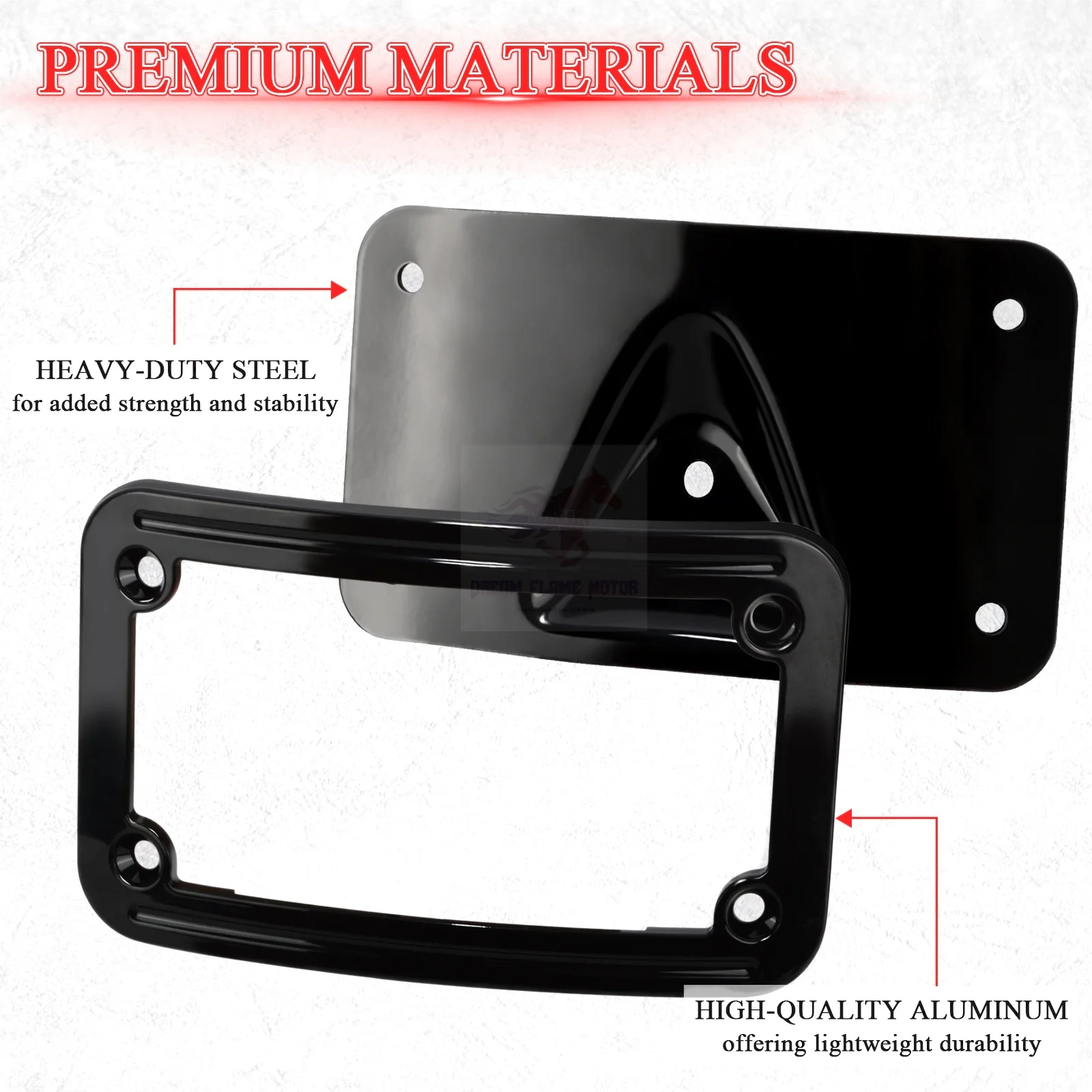 Motorcycles Curved Laydown 3 Hole License Plate Frame Kit For Harley Honda CVO Softail Dyna Fat Boy Low Rider Sportster 1200 883