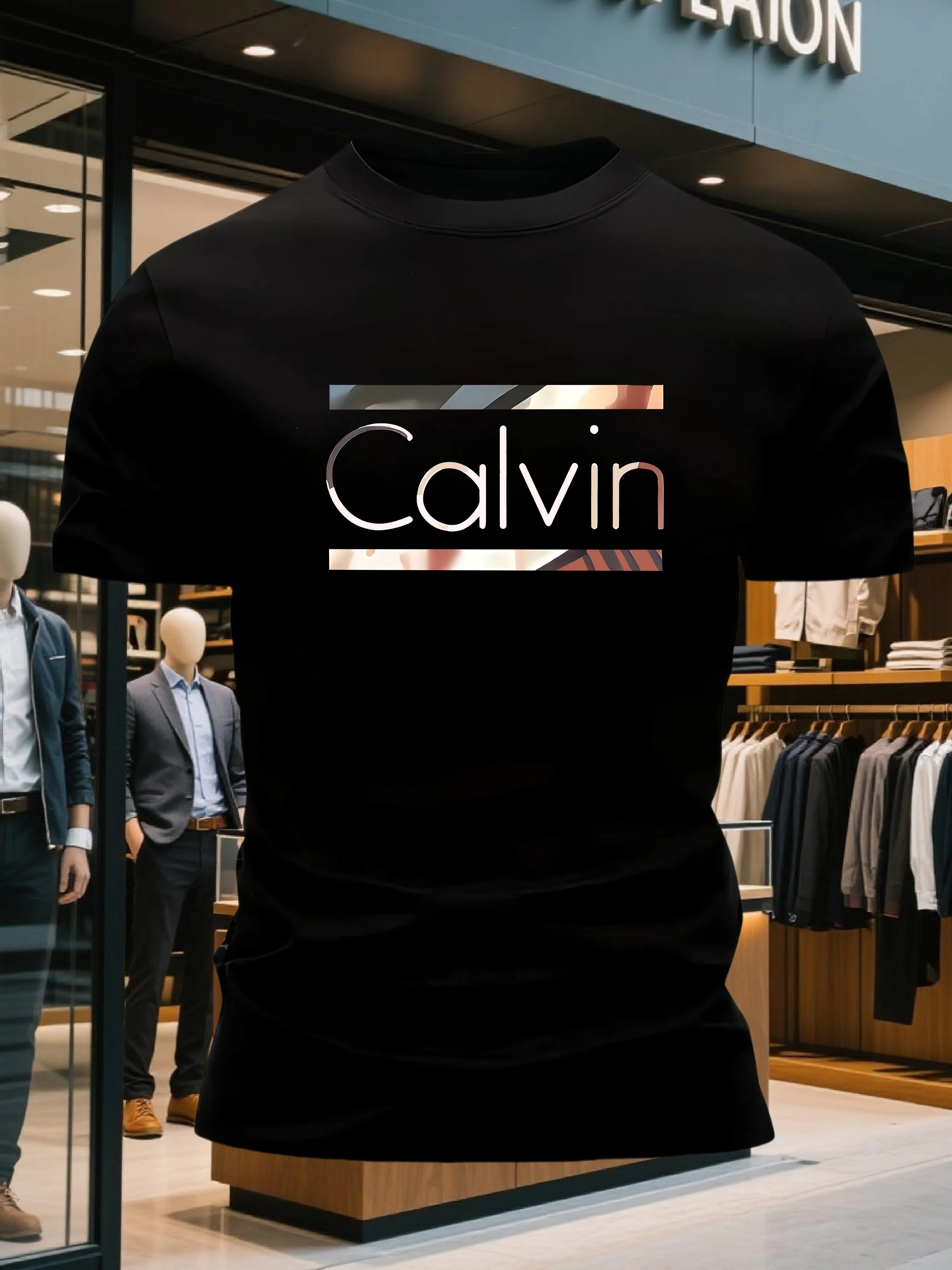 Gradient Letter Print Slim Fit Tee For Men Made Of 100% Cotton Perfect For Summer Office Casual And Daily Streetwear