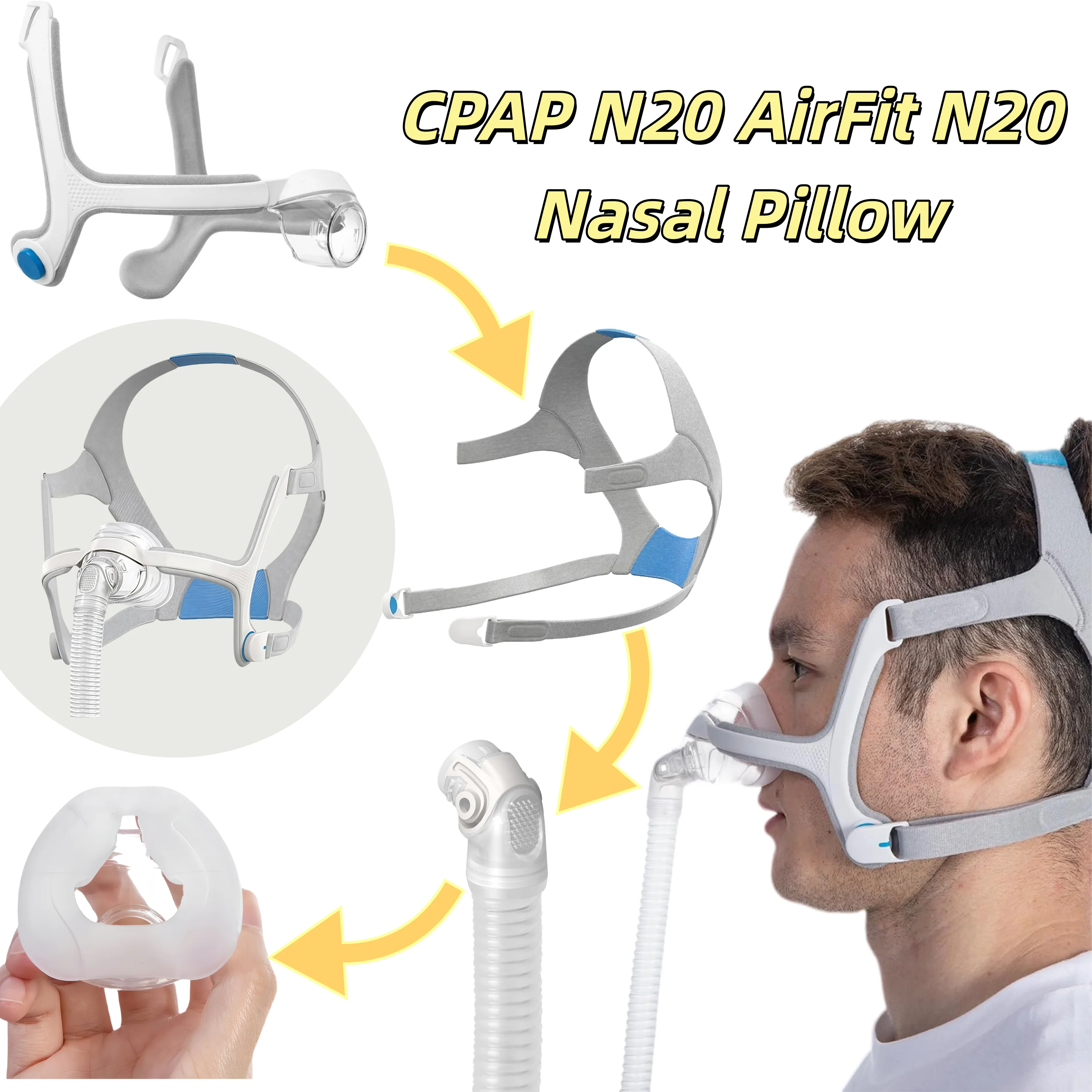 nasal-pillow-tube-frame-for-airfit-n20-upgrade-replacement-frame-elbow-assembly-with-headgear-frame-tube-and-cushion-for-n20
