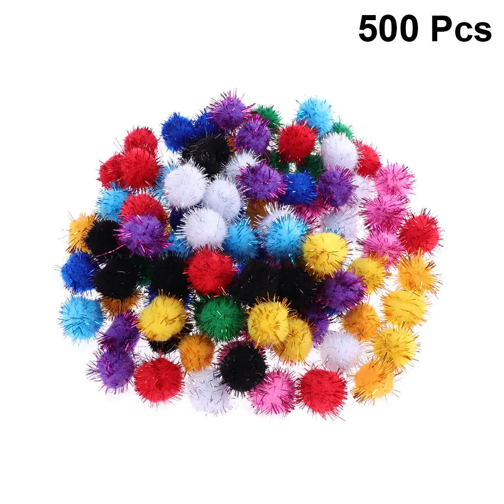 

500Pcs Pom Ball Colorful DIY Craft Accessories for Bags Keychains Decorations Handmade Material Polyester Arts Projects