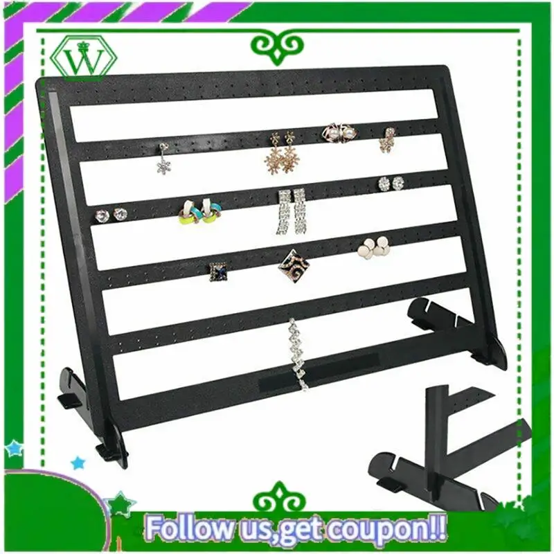 

Latest-4X Simple 240 Holes Jewelry Organizer Stand Black Plastic Earring Holder Fashion Earrings Display Rack Jewelry Rack