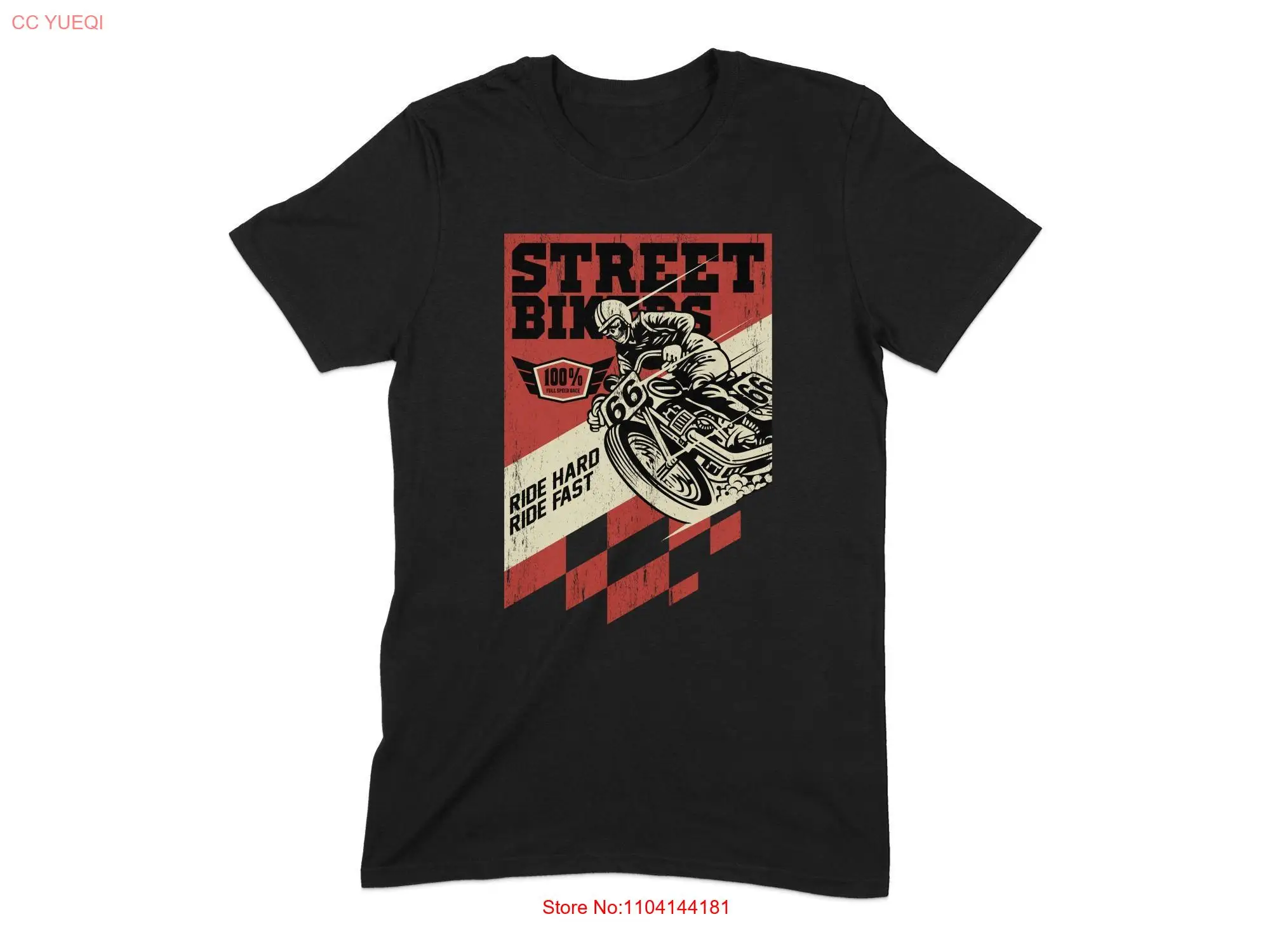 

Vintage Street Bikers T Shirt Classic Motorcycle Ride Hard Fast Design 100 Full Speed long or short sleeves