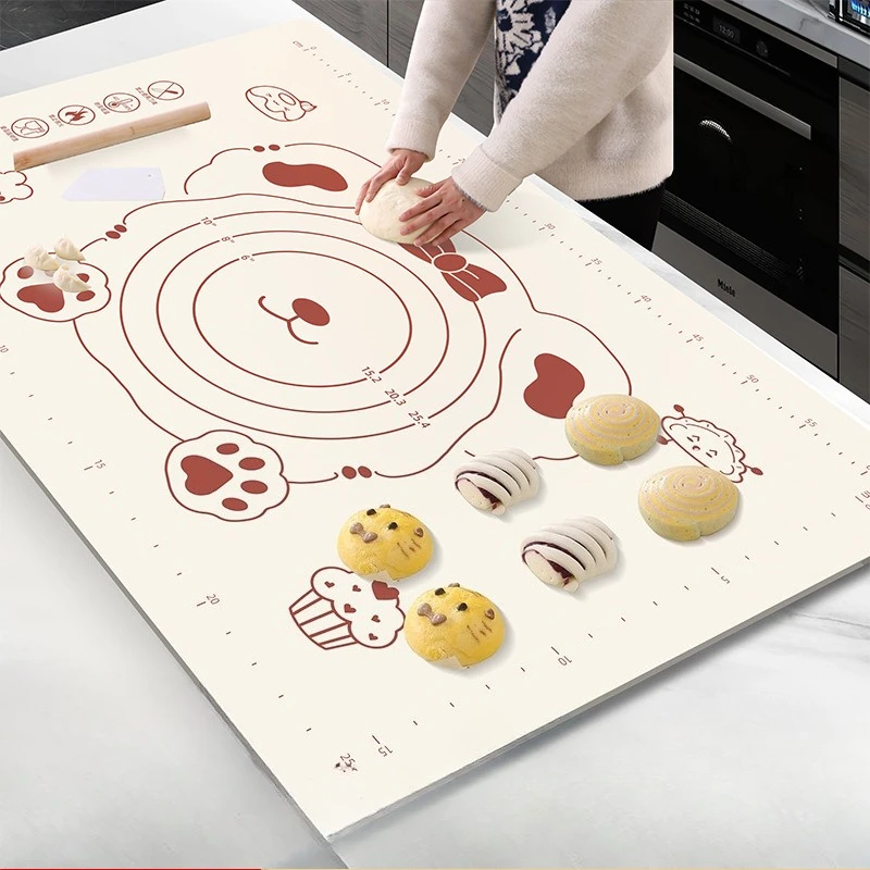 Silicone Pad Baking Mat Sheet Kneading Dough Mat For Kitchen Rolling Dough Pizza Large Dough Non-Stick Mat