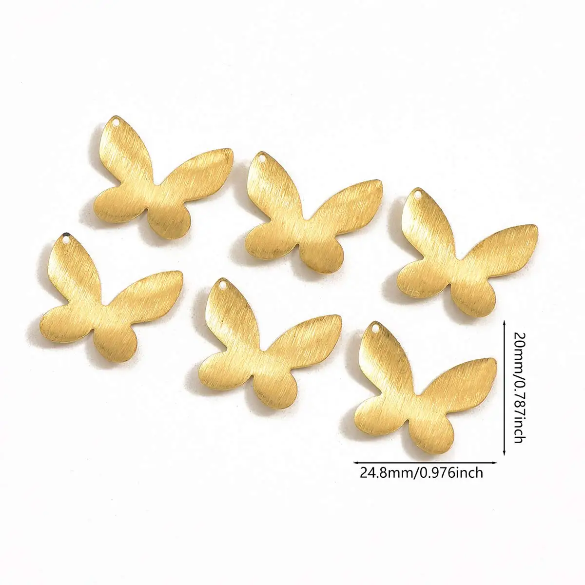 200PCS Wholesale Brass Butterfly Charm DIY Necklace Pendant Blank Creative Handicrafts Accessories Decoration Ornaments Supplies