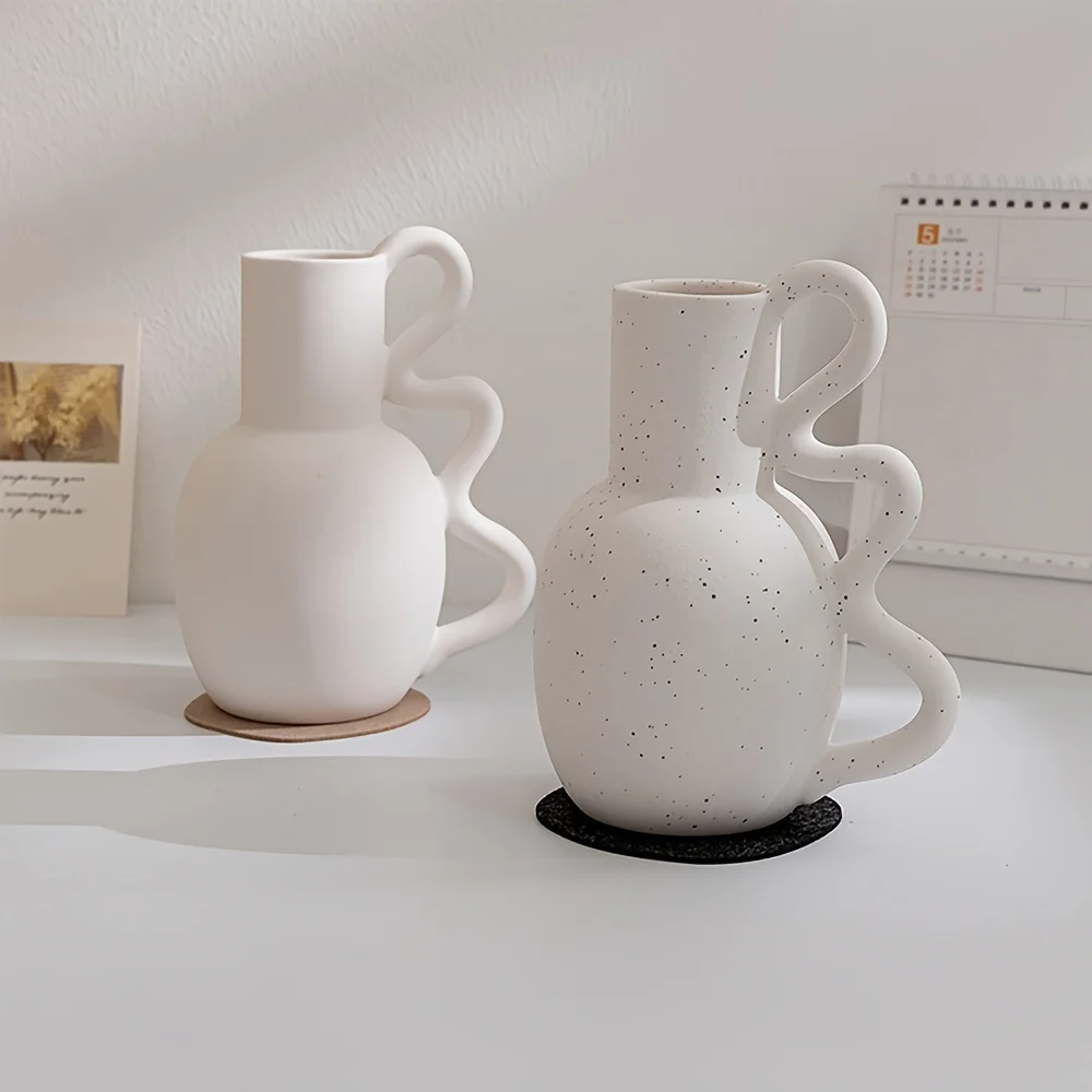 

Lemo Wabi Sabi Ceramic Vase Nordic Minimalist Flower Pot Living Room Decor