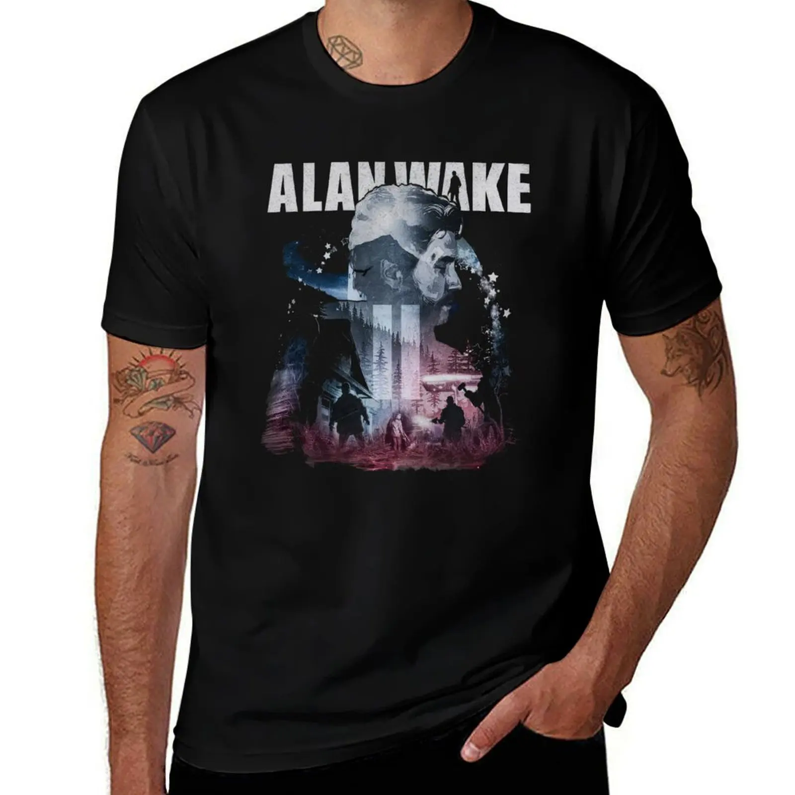 

Alan Wake Horror Game T-Shirt t shirts cotton 100% t shirts for man slim fit T-Shirt