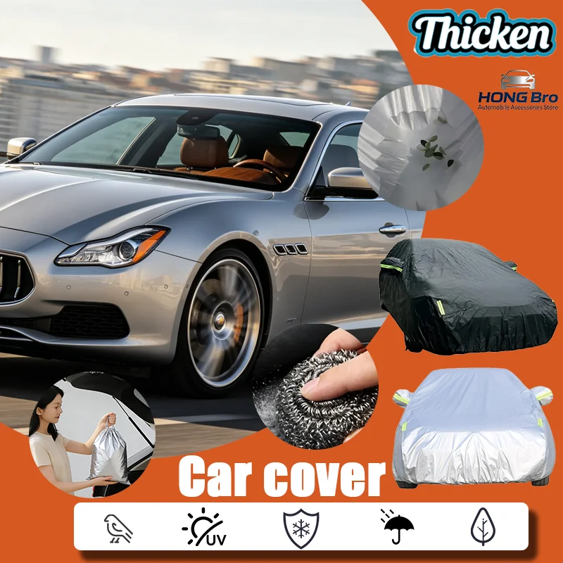 

For Maserati Quattroporte Car Cover Winter & Summer Outdoor Protection, Snowproof, Dustproof, Waterproof, Sunproof Vehicle