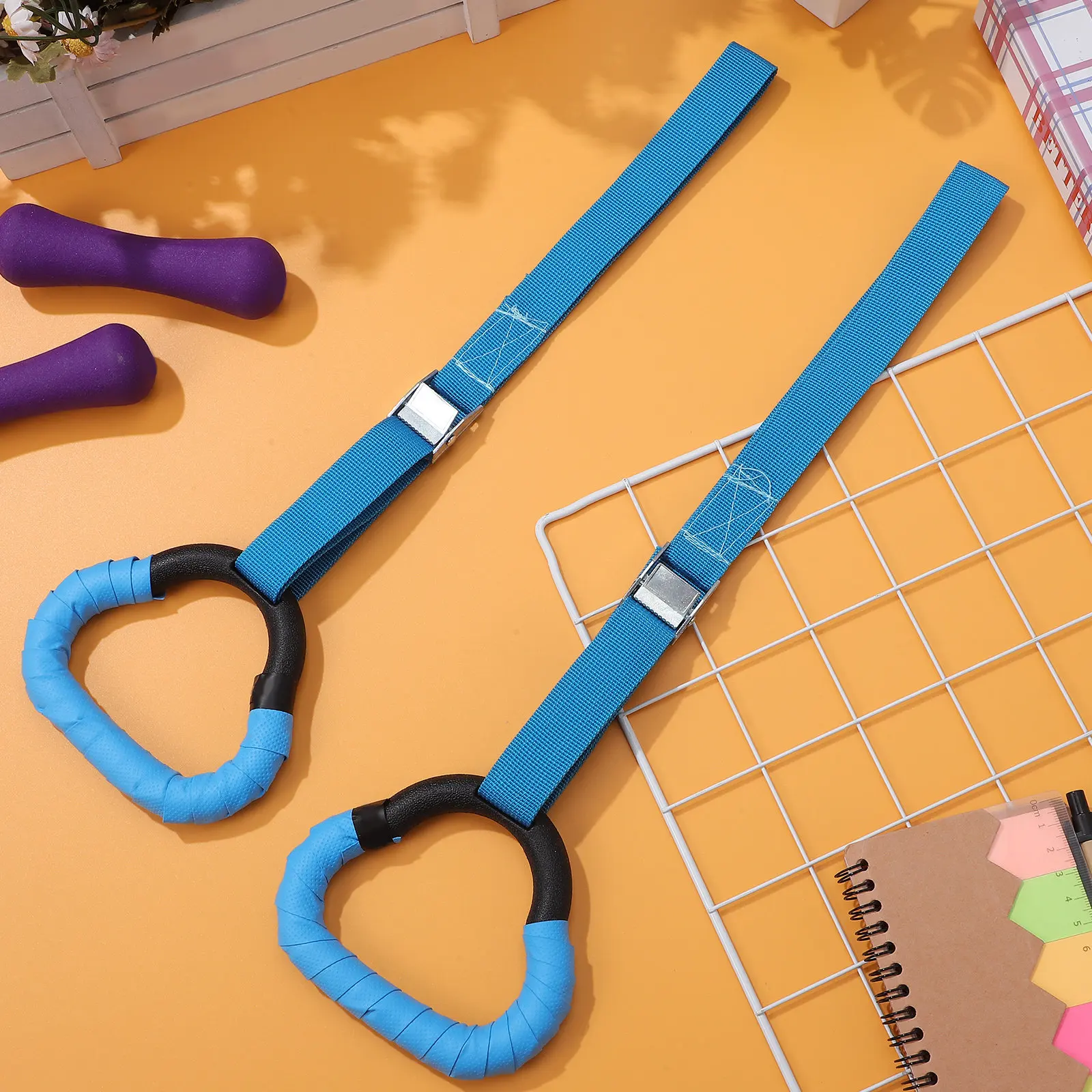 1Pair Children's Gymnastics Rings Fun Cartoon Design Indoor Training Rings for Kids Strength Coordination Fitness Activity