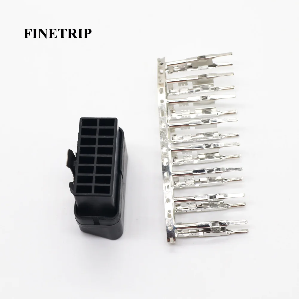 FINETRIP Cars Trucks Motorcycle Diagnostic Interface DIY 16Pin OBD2 Connector Adaptor OBDII J1962 Male Plug With Terminal