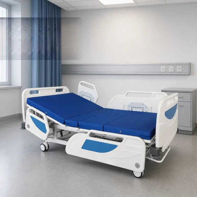 for High Quality Factory Wholesale Two Function Manual Metal Folding Adjustable Hospital Bed Suitable for Hospital Clinic Use