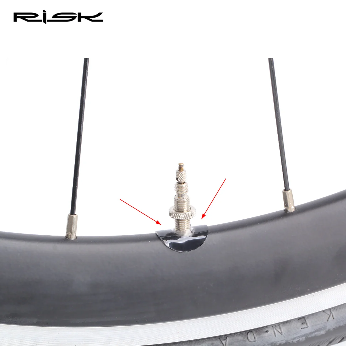 20pcs/lot RISK Mountain Road Bike Bicycle Air Nozzle Valve Core Gasket Sticker Tube Tire Fixed Paster For Presta Valve  RA121