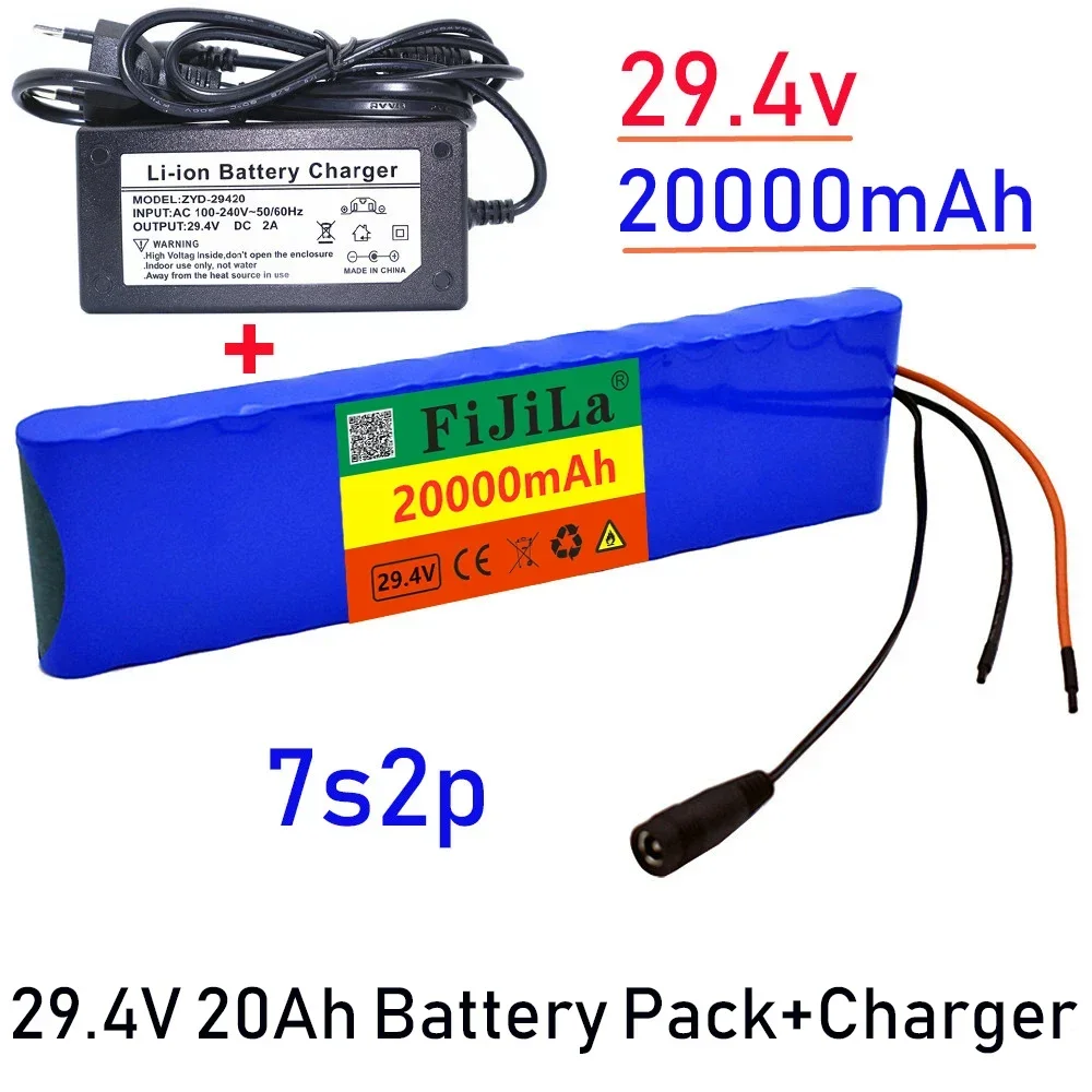 29.4V 20Ah 7S 2P 18650 li-ion akku 29,4 v 20000mAh elektrische fahrrad moped Ausgleich roller + 2A Charger