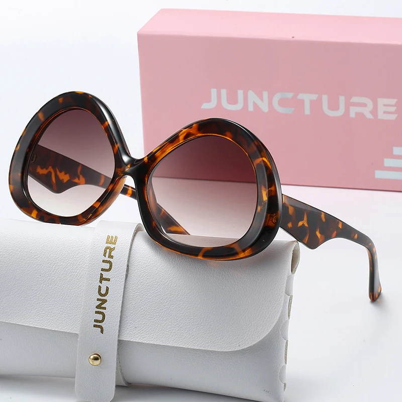 JUNCTURE Fashion Oval Women Sunglasses Dress Up Sun Glasses Big Frame Gradient Lady Party Holiday Gifts Sunglasses for Women