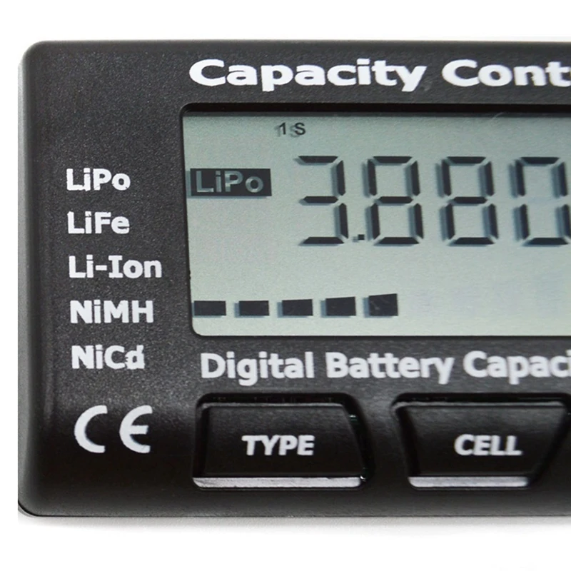 Plástico Digital Battery Capacidade Checker, Função equilíbrio para a vida, Li-Ion, Nimh, Nicd