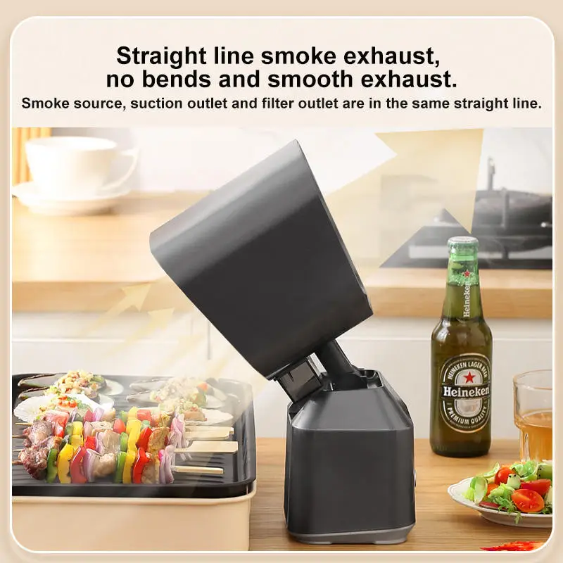 New Portable Mobile Range Hood Mini Small and Large Suction Hot Pot BBQ Desktop Range Hood Quiet Home