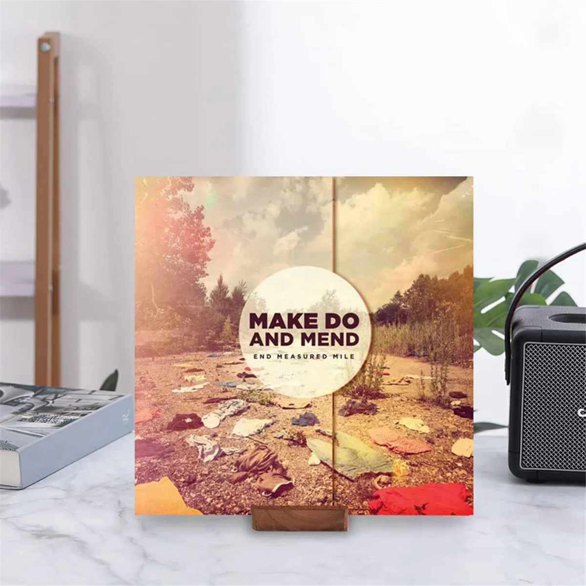 ที่วางแผ่นเสียงไวนิลขาตั้งจอแสดงผล - โต๊ะตอนนี้เล่นที่ใส่ปกอัลบั้ม - Now Spinning Record Rack, L