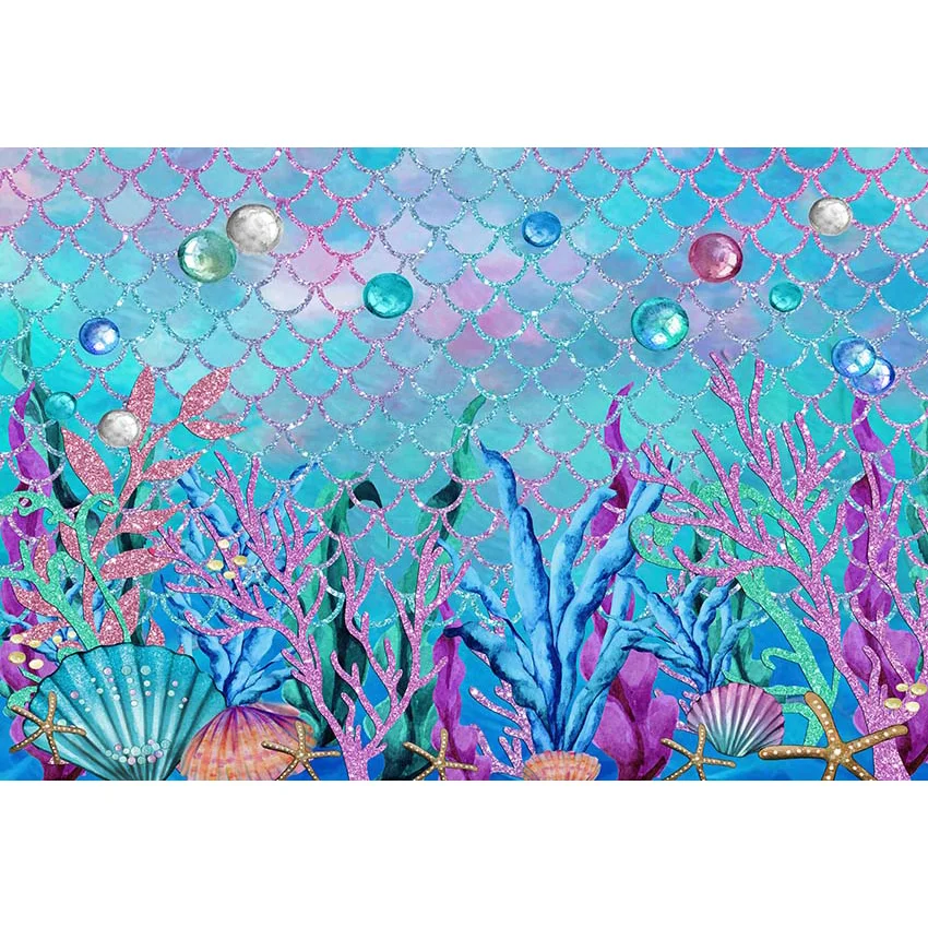 خلفيات حورية البحر الصغيرة للتصوير الفوتوغرافي حفلة عيد ميلاد الأميرة استحمام الطفل صور الخلفيات استوديو فوتوزون راية