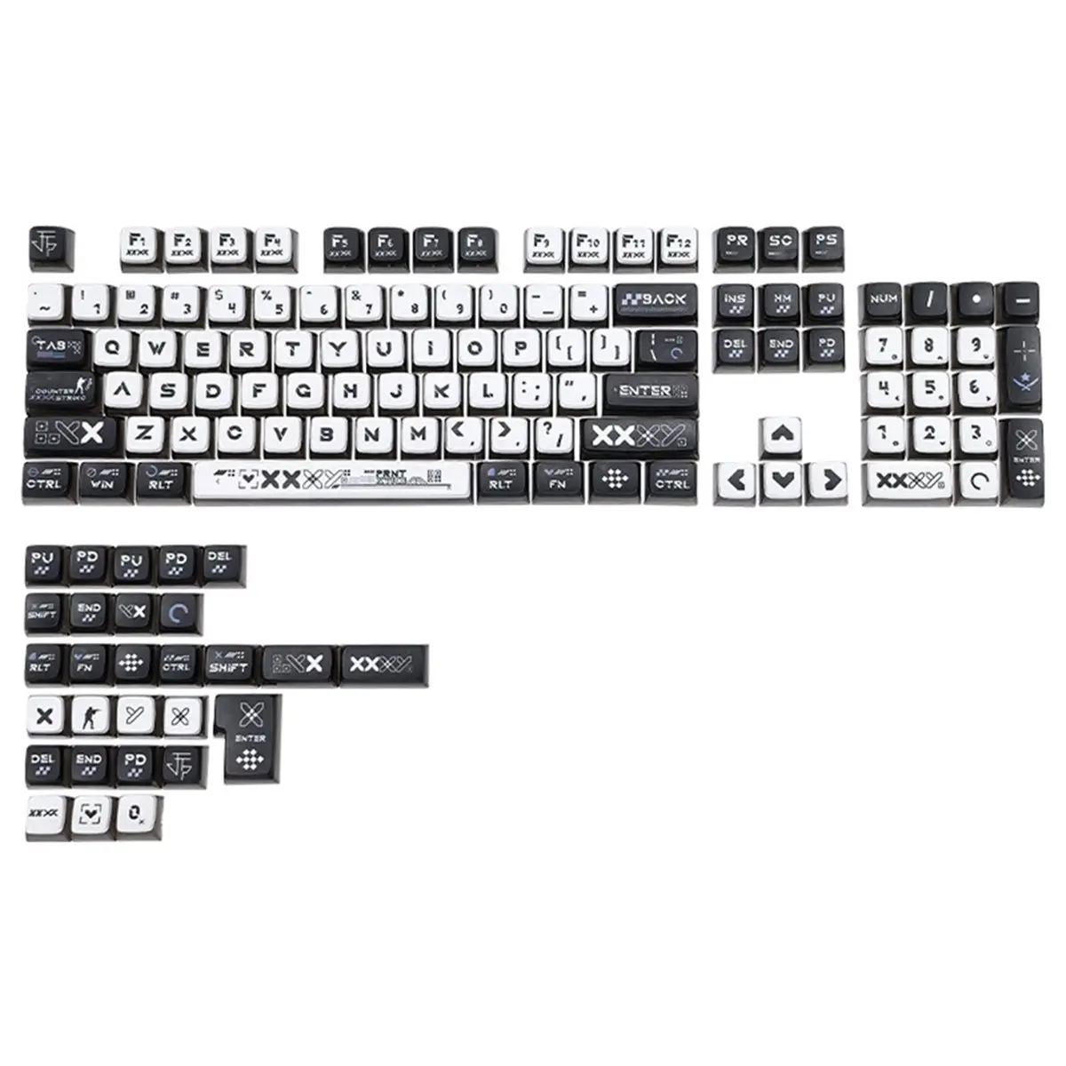 TCE 132 Keys Keycaps PBT PC Keycap for Cherry MX Switches Keyboards CBSA Game Keyboard