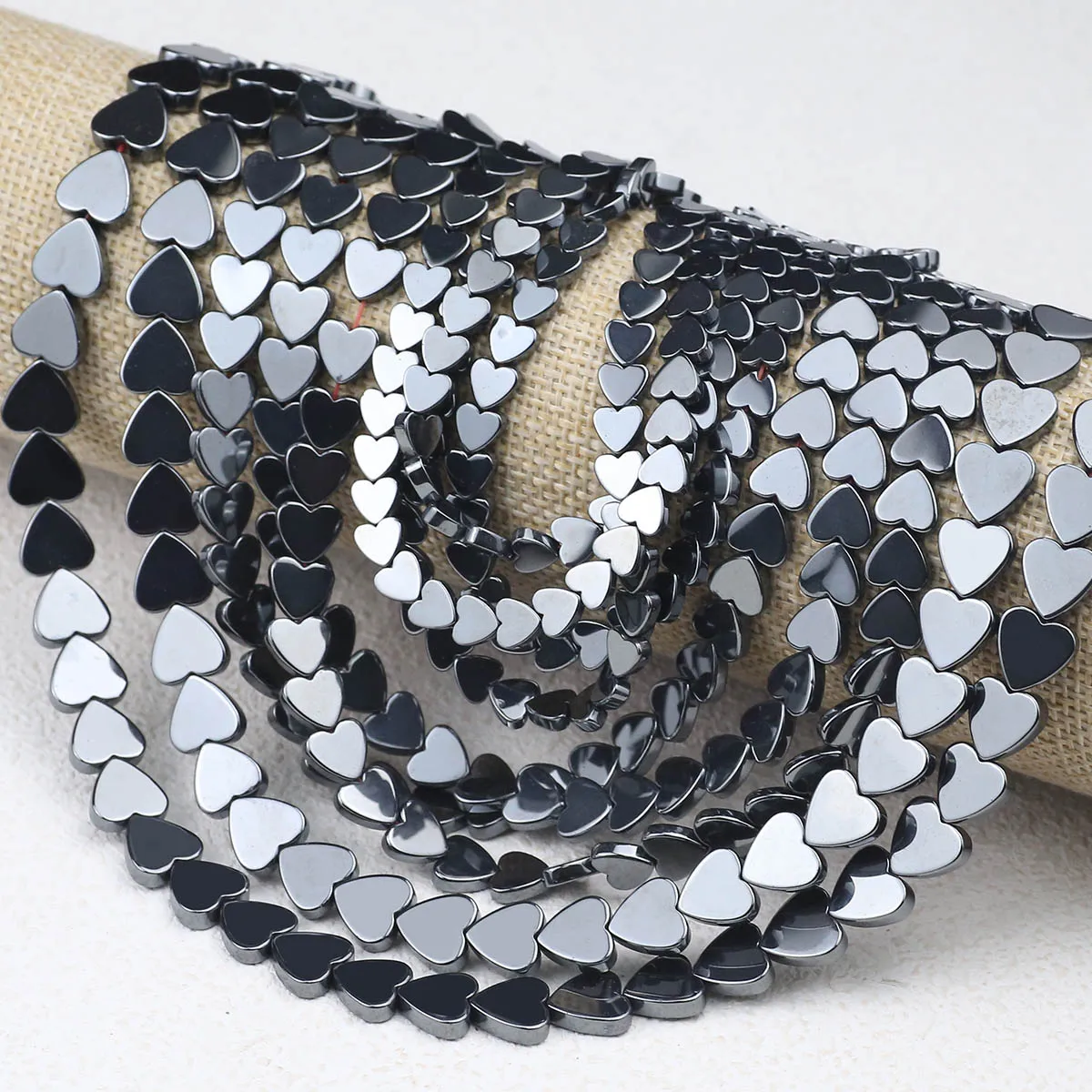 Pfirsich Herz Form Schwarz Hämatit Naturstein Spacer Lose Perlen 6/8/10MM Für Schmuck Machen Armbänder anhänger DIY Zubehör