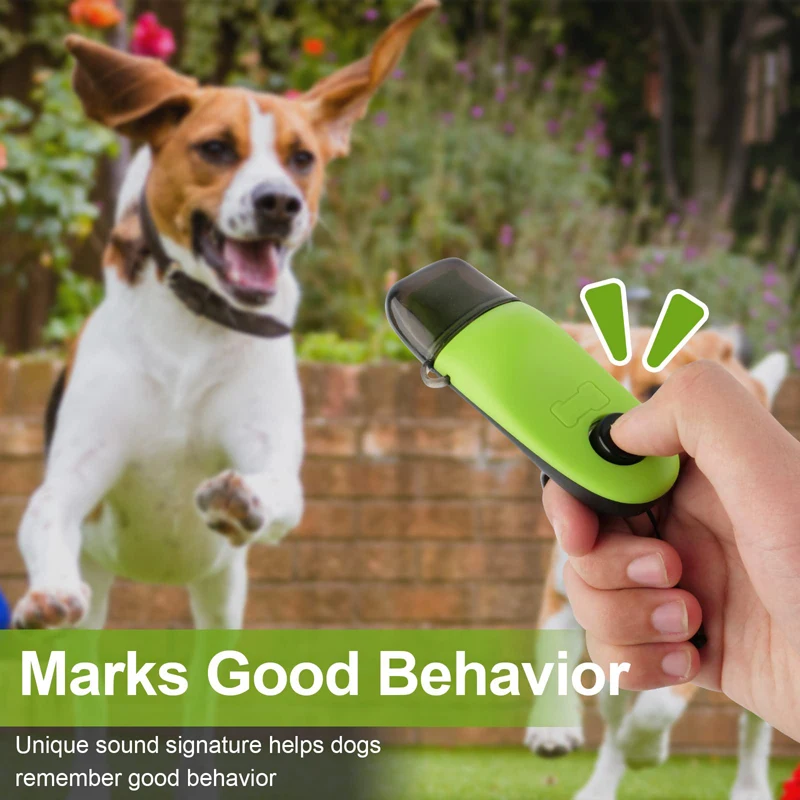 Dog Training Clicker Whistle 2 in 1 Dust Cover Training Pet Dog Recall for Bark Control Behavior Correction Outdoor Pet Items