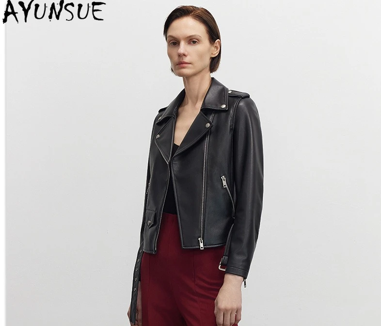 AYUNSUE veste en cuir véritable femmes 2025 manteaux en peau de mouton pour femmes nouveau dans les vêtements d'extérieur printemps automne vêtements Streetwear onderdelenха Жiichtха Ж misce