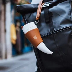 1Pc Stainless Steel Goat Horns Thermos Mug Coffee Cup Insulation Vacuum Flask Couple Traveling Hot Water Tea Cup