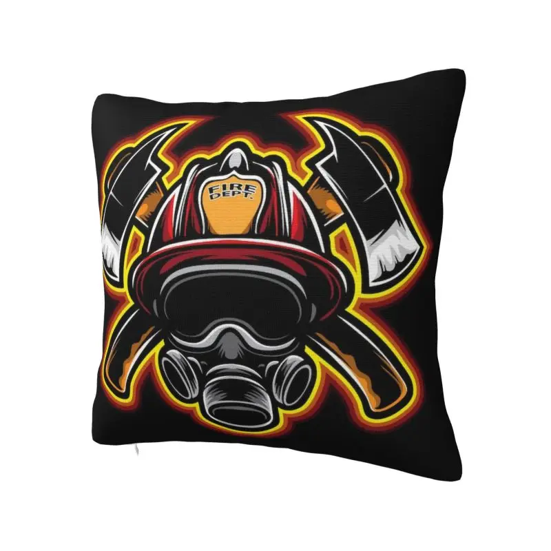 Firefighter Skull Cushion Covers Velvet Fire Rescue Fireman Throw Pillow for Sofa Square Pillowcase Living Room Decoration