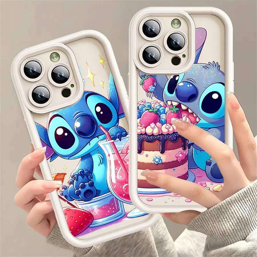 Case For Apple iPhone 11 15 16 Pro Max 14 Plus 13 12 Shockproof Protective Shell Silicone Phone Cover Cartoon Disney Baby Stitch