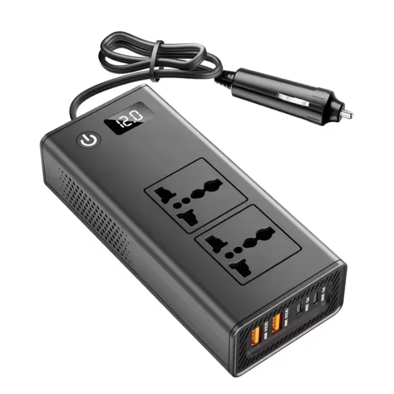 200W 400 Portable Automotive Power Inverter with Adapter DC12V to AC220V/110V DC to AC Converter with Universal