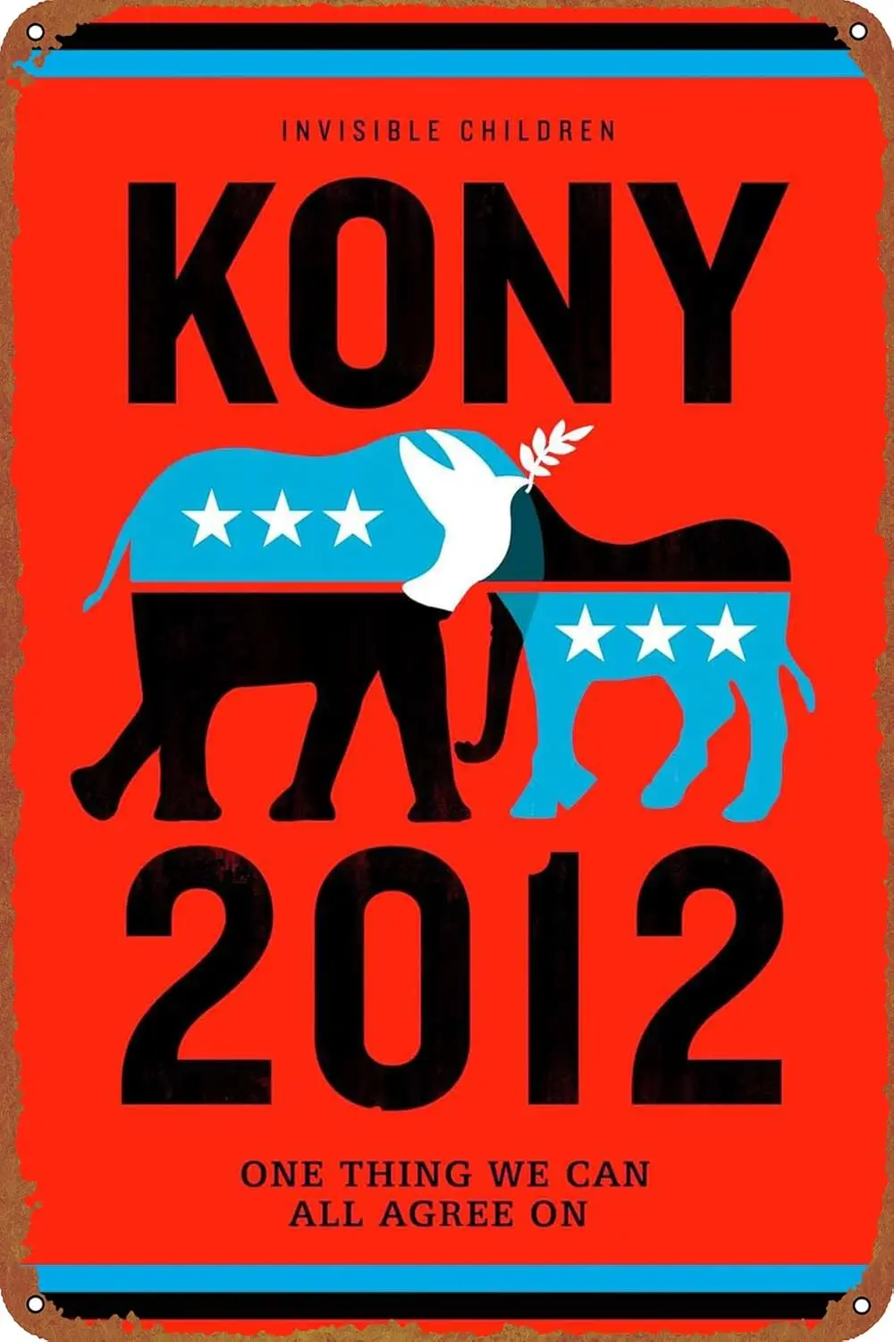 Kony 2012 Metal Tin Sign Vintage Wall Art Decoration Living Room Bathroom Kitchen Movie Poster Decor 8 * 12 Inches 1pc sign