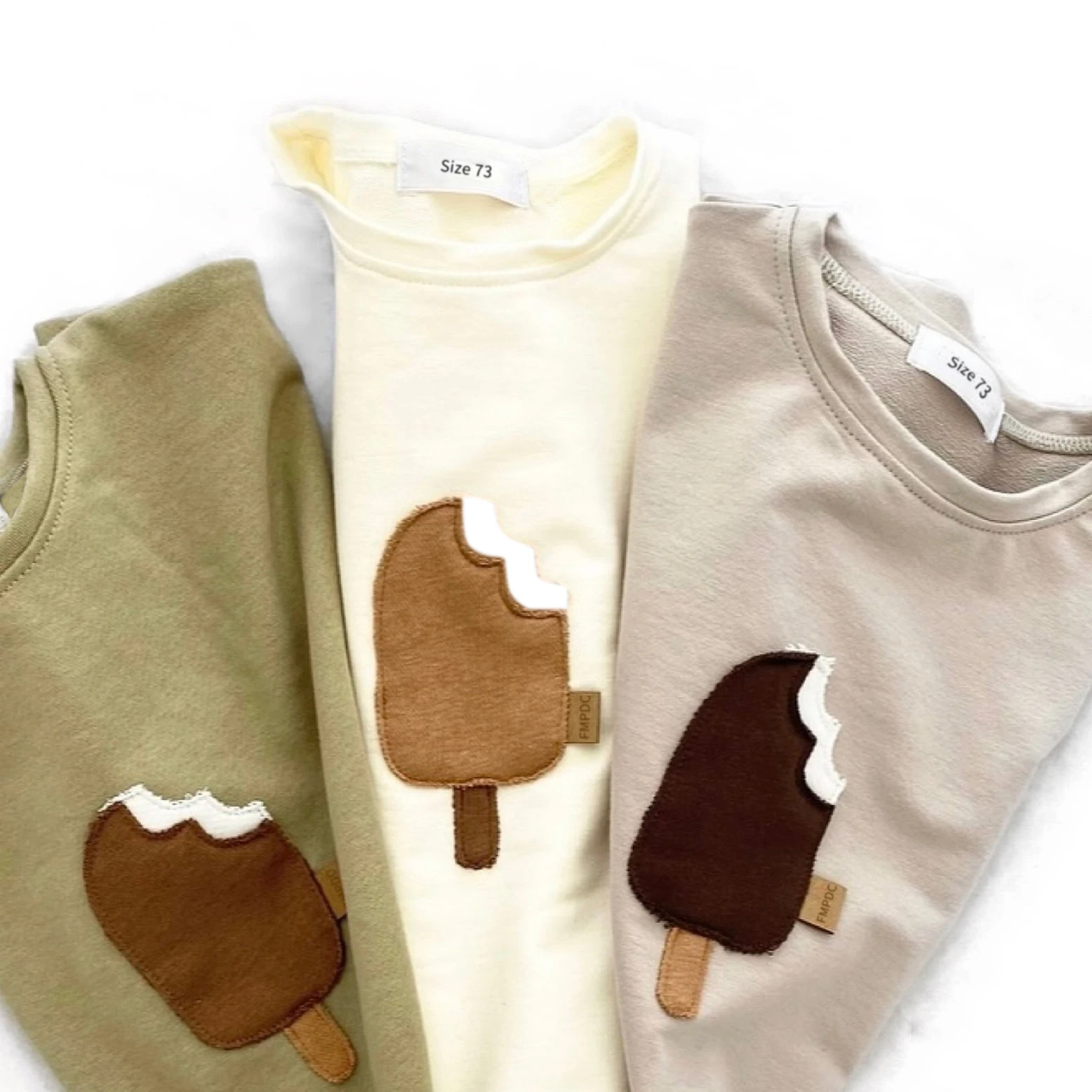 Baby Boys Ice Cream Cotton Short Sleeve Casual Style Shirt Soft Girls Tees O-neck Pullover Toddler Top