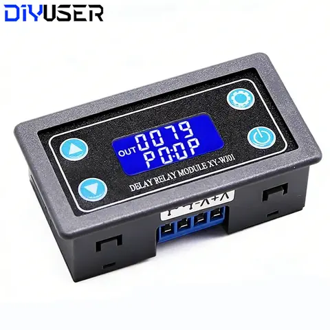 Programmable Timer Relay Module DC 6-30V Digital Time Delay Cycle Control Switch with LED Display Case for Industrial Automation