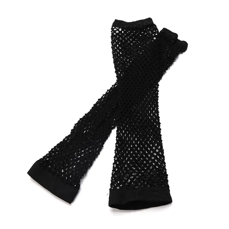 Черные неоновые длинные перчатки, манжеты на руку, одежда для вечеринки, маскарадное платье для женщин, сексуальные перчатки в стиле панк и готических танцевальных вечеринок