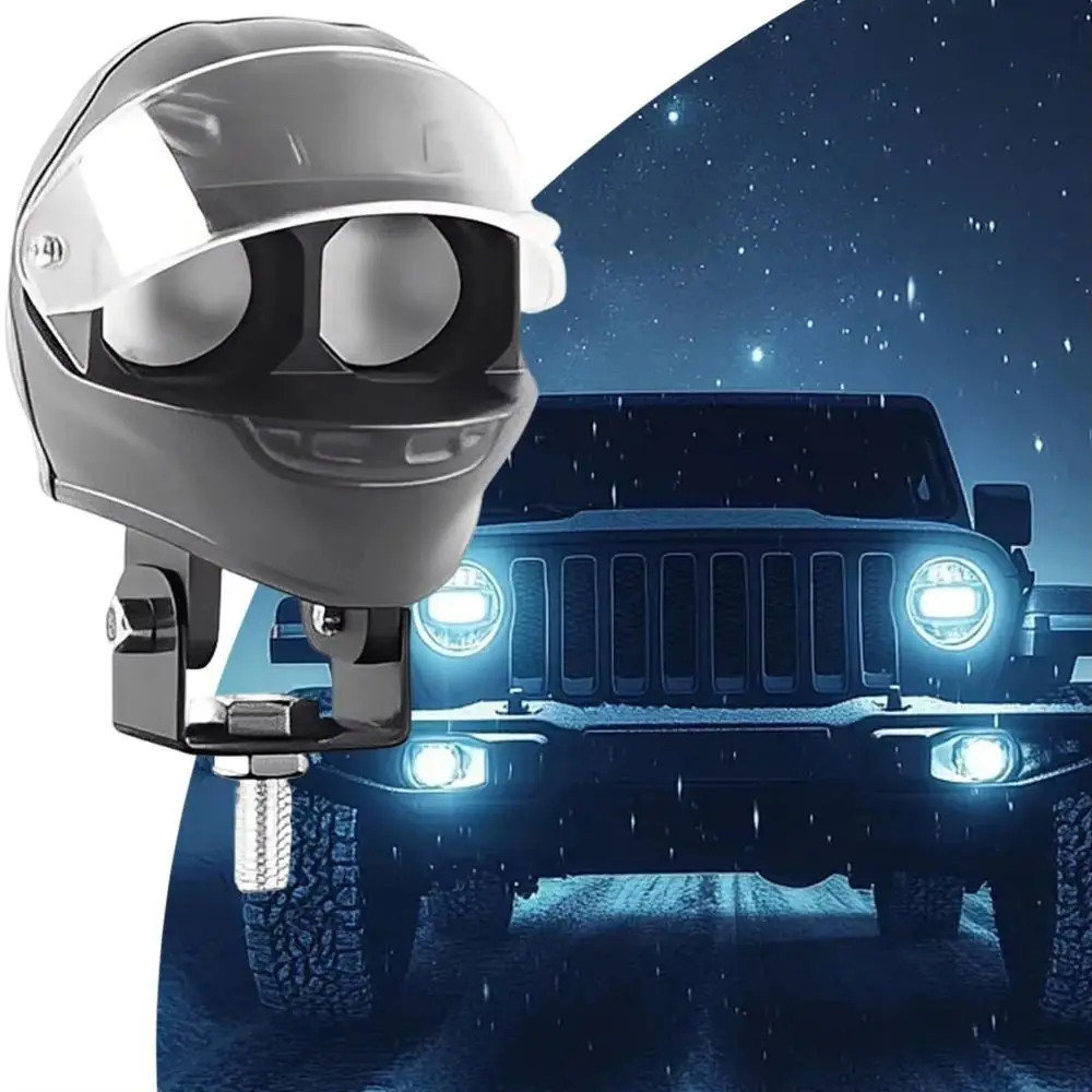 Waterproof Motorcycle LED Fog Lights High Low Beam Projector Lens Auxiliary Spotlight Dual Lens Dual Color Flash LED Headlight