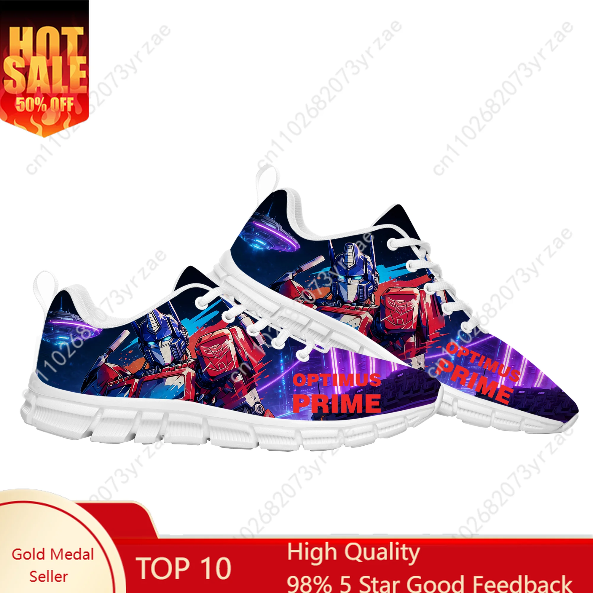 

Optimus Prime Lace Mesh Shoes Flat Sneaker Mens Womens Sports Shoe High Quality Personalized Sport Sneakers Custom Footwe