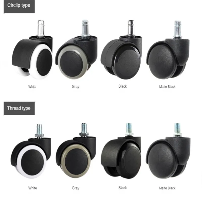 

5 Pcs/Lot 2 Inch Circlip 11mm / Thread 10mm Universal Wheel Office Chair Pu Furniture Caster