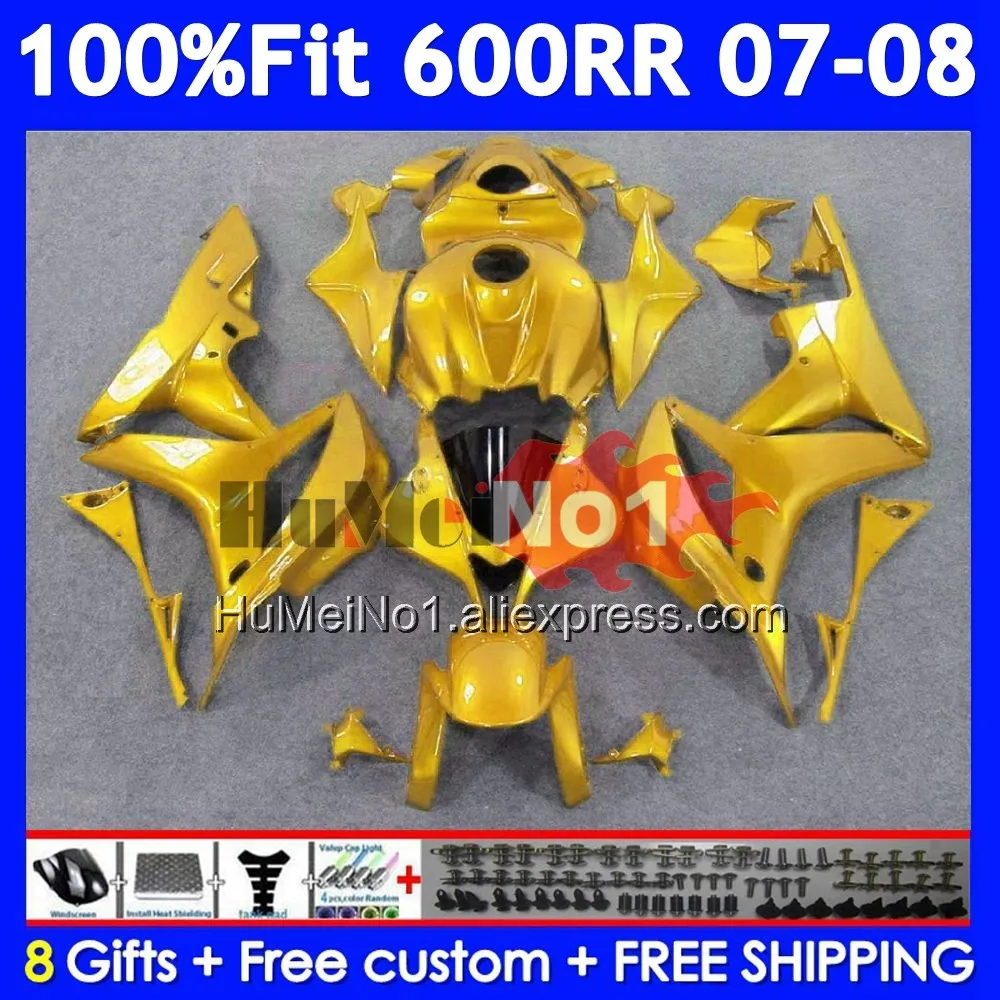 Injection For HONDA CBR 600 RR CC Gloss golden 600RR 600F5 CBR600RR 42No.35 CBR600F5 600CC CBR600 RR F5 2007 2008 07 08 Fairing