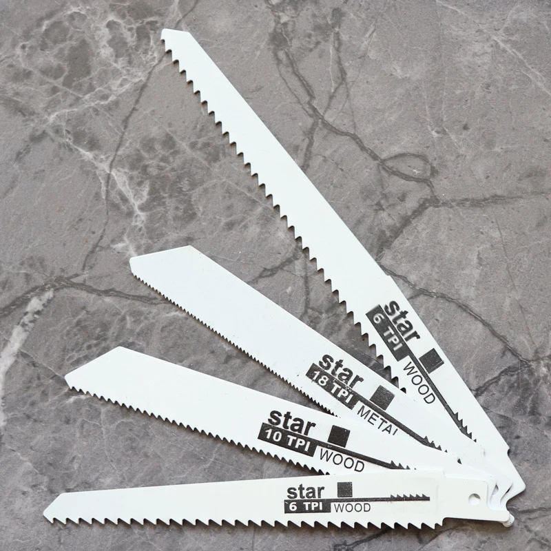 4pcs Reciprocating Saw Blades Cutting Bone Meat Stainless Steel Saw Blade High-speed Steel Carbon Steel Coarse Fine Teeth Tools