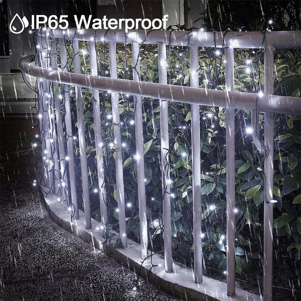 12M 100LED Solar Outdoor Light String  Waterproof LED String Holiday Outdoor Fairy Lights For Christmas Party Wedding Decoration