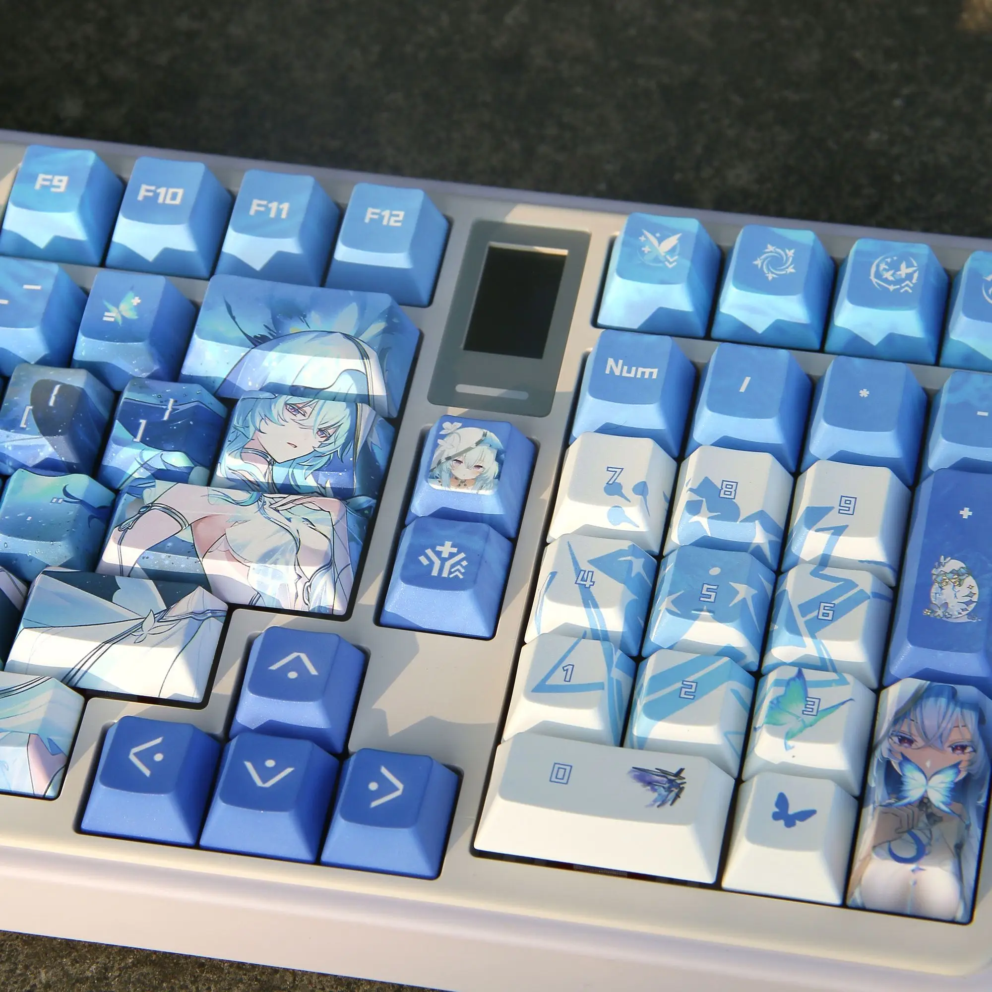 120 Keys Wuthering Waves Keycaps The Shorekeeper Keycap PBT DYE-Sub Cherry Profile Key Cap for ANSI Made68 Mad68 Wooting60 EV63