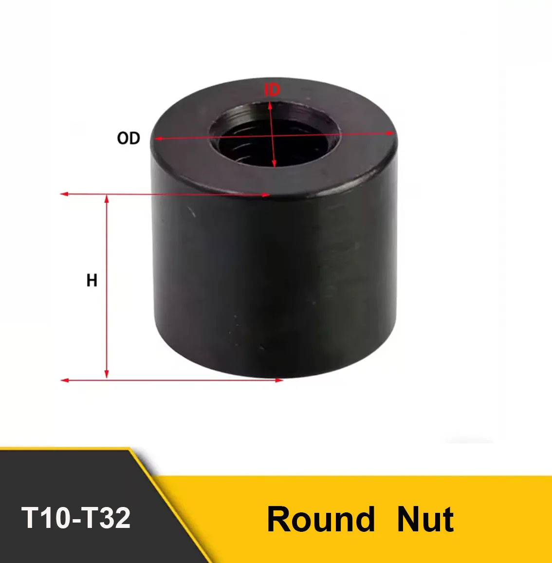 1Pcs Single 45# Steel Bidirectional Thread T10-T32 Round Nut Fits Trapezoidal Lead Screw  CNC Machine Tools Linear Motion
