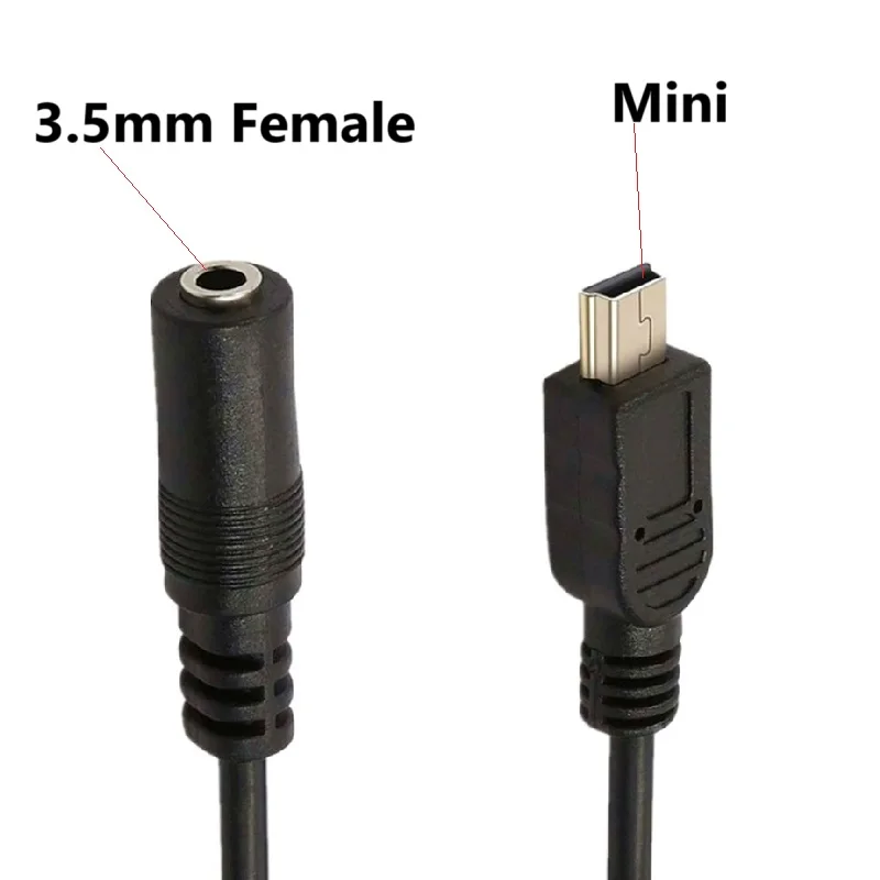 3,5 mm DC vrouwelijk naar micro mini USB audio-verlengkabel voor microfoon-headset audiobeschakeling mobiele telefoon adapterkabel