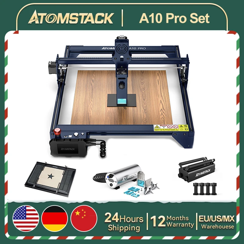 ATOMSTACK A10 S10 PRO 50W Laser Cutting Machine CNC 450nm Engraving Machine Bluetooth Home DIY Metal Acrylic MDF Plywood Leather